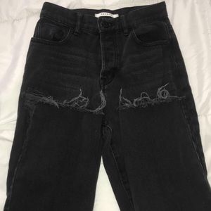 NWOT Pacsun black distressed straight leg jeans